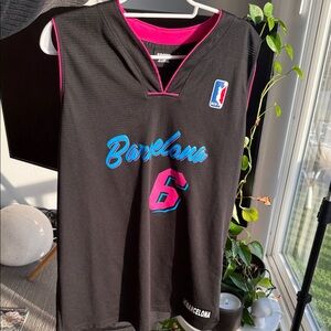Kids Black and Pink Basketball Jersey
